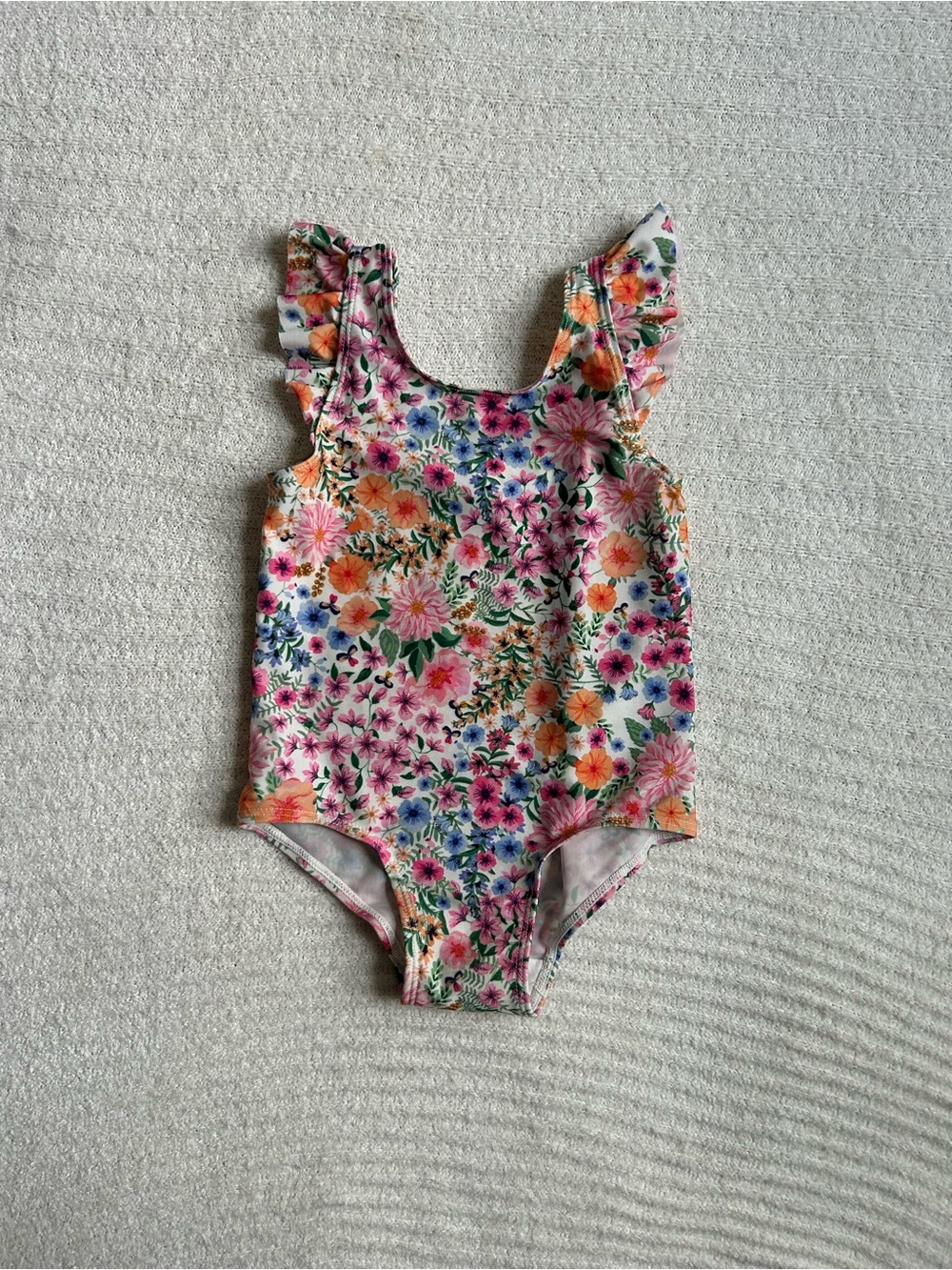 H&M Floral Ruffle Strap One-Piece Swimsuit - Multicolor